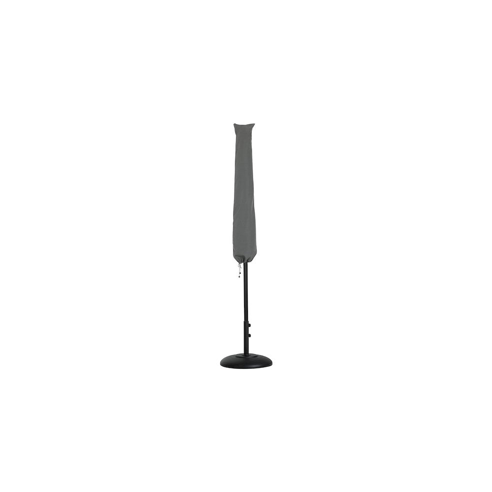 Amalfi White With Black Piping / Matte Black Metal Patio Umbrella with Base Sets