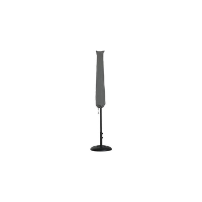 Amalfi White With Black Piping / Matte Black Metal Patio Umbrella with Base Sets