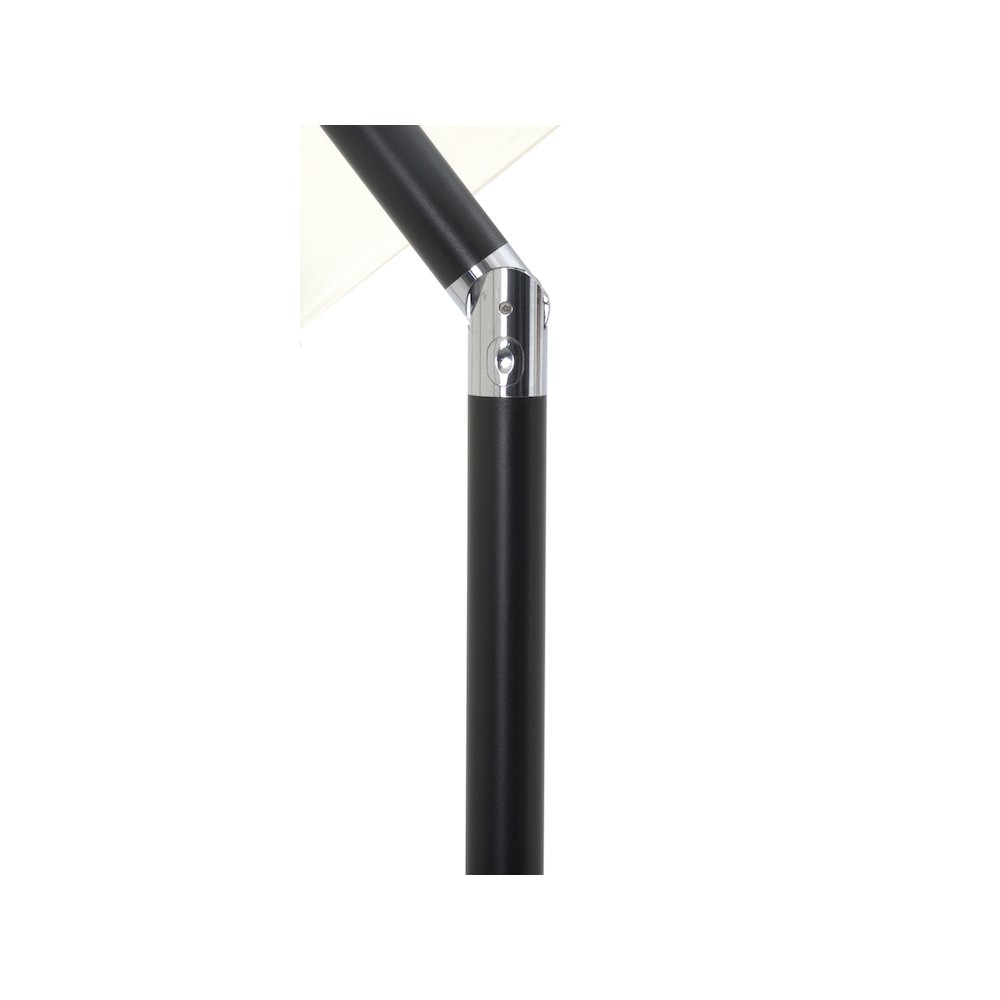 Amalfi White With Black Piping Fabric Patio Umbrellas