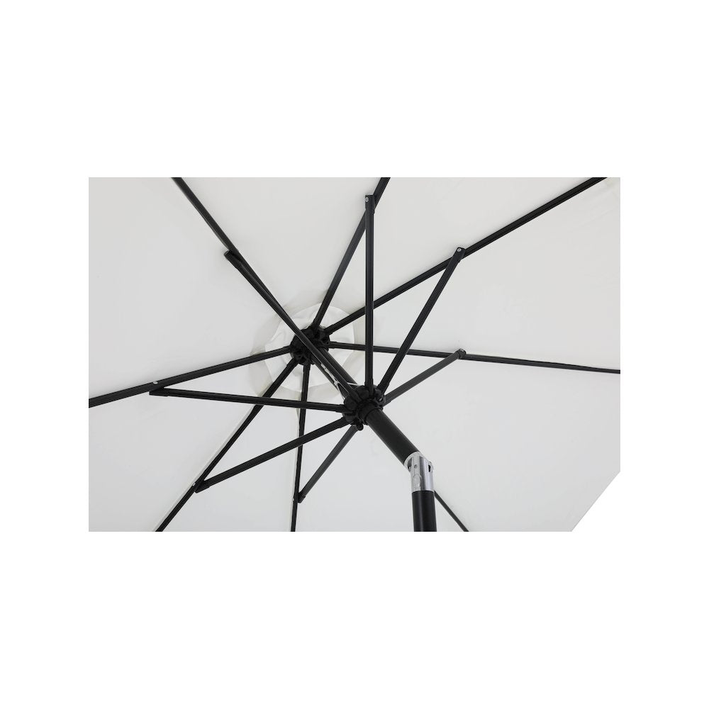 Amalfi White With Black Piping Fabric Patio Umbrellas