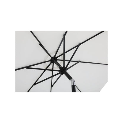 Amalfi White With Black Piping Fabric Patio Umbrellas