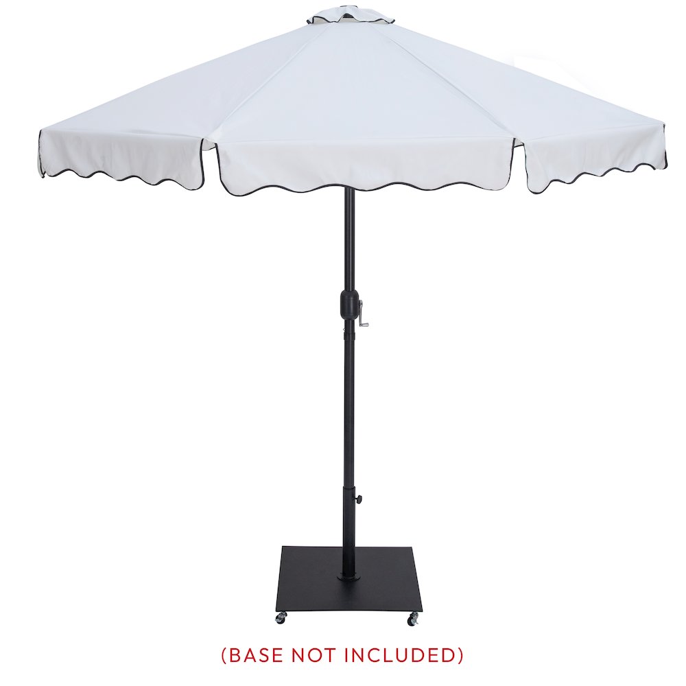 Amalfi White With Black Piping Fabric Patio Umbrellas