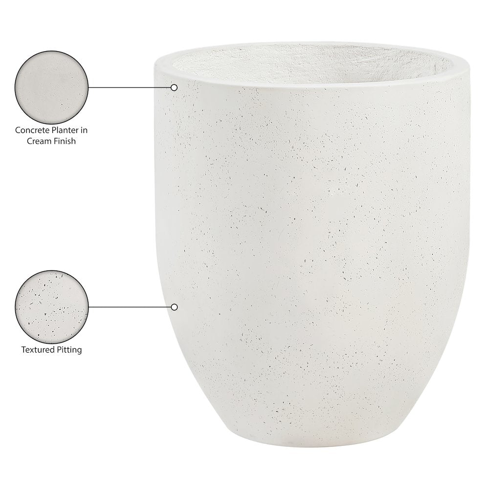 Florique Cream Indoor / Outdoor Concrete Planter