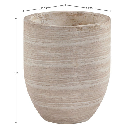 Florique Travertine Indoor / Outdoor Concrete Planter