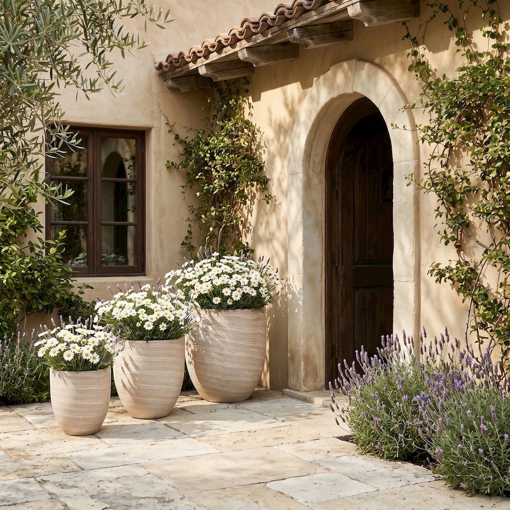 Florique Travertine Indoor / Outdoor Concrete Planter