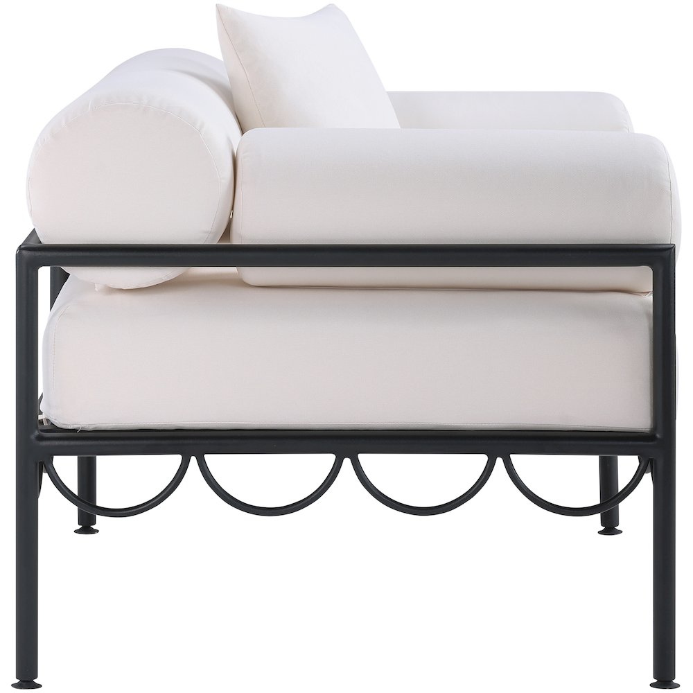 Portofino Cream Resilient Water Repellent Fabric Upholstered Outdoor Patio Chair