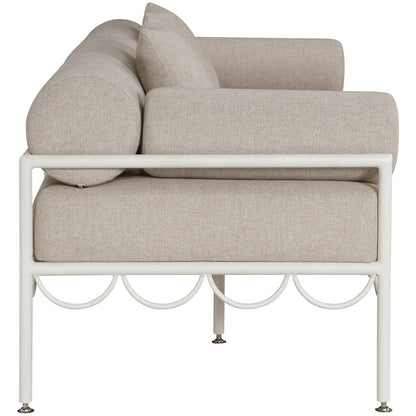 Portofino 69.75" Beige Water Repellent Fabric Outdoor Loveseat