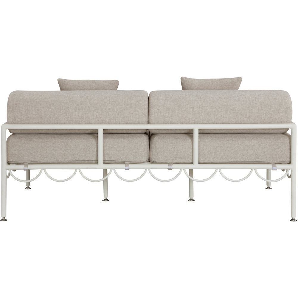 Portofino 69.75" Beige Water Repellent Fabric Outdoor Loveseat