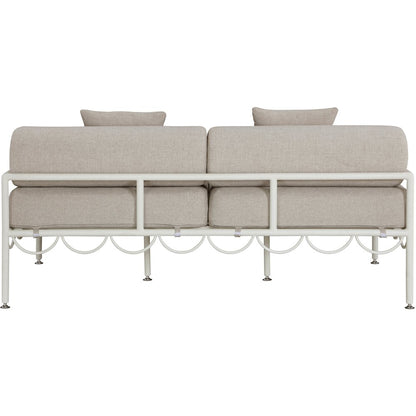 Portofino 69.75" Beige Water Repellent Fabric Outdoor Loveseat