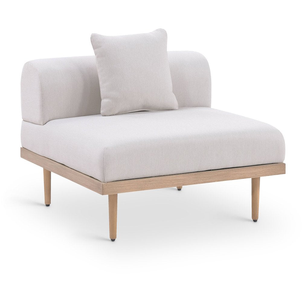 Laguna Beige Water Resistant Fabric Outdoor Modular Armless Chair