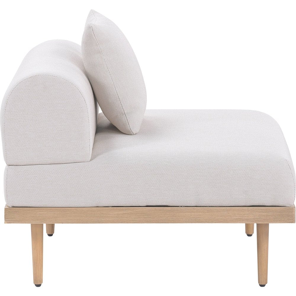 Laguna Beige Water Resistant Fabric Outdoor Modular Armless Chair