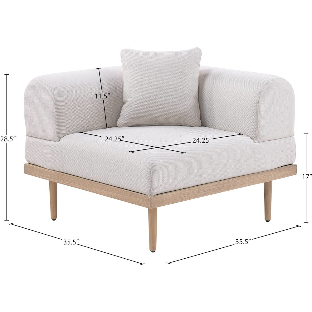 Laguna Beige Water Resistant Fabric Outdoor Modular Corner Chair