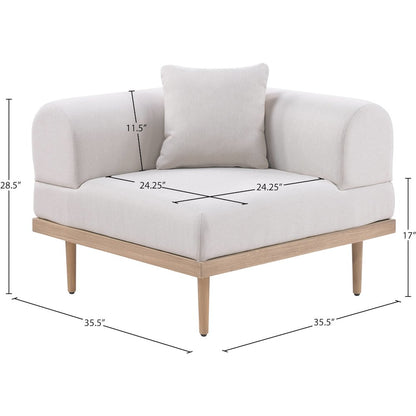 Laguna Beige Water Resistant Fabric Outdoor Modular Corner Chair