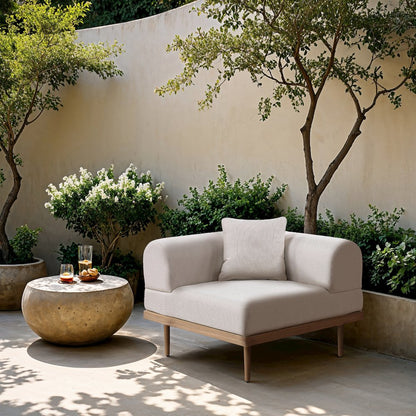 Laguna Beige Water Resistant Fabric Outdoor Modular Corner Chair