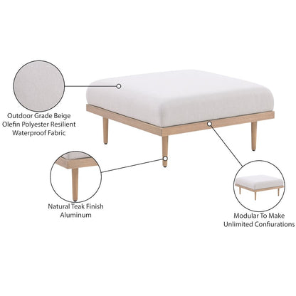 Laguna Beige Water Resistant Fabric Outdoor Modular Ottoman