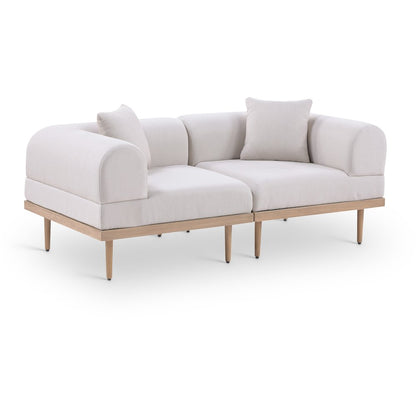 Laguna 71" Beige Water Resistant Fabric 2pc. Outdoor Modular Loveseat