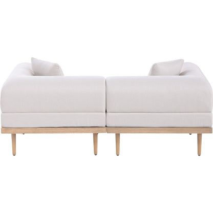 Laguna 71" Beige Water Resistant Fabric 2pc. Outdoor Modular Loveseat