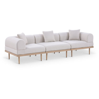 Laguna 106.5" Beige Water Resistant Fabric 3pc. Outdoor Modular Sofa