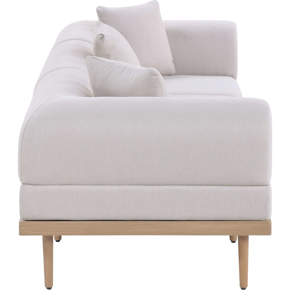 Laguna 106.5" Beige Water Resistant Fabric 3pc. Outdoor Modular Sofa