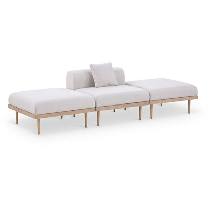 Laguna 106.5" Beige Water Resistant Fabric 3pc. Outdoor Modular Sofa