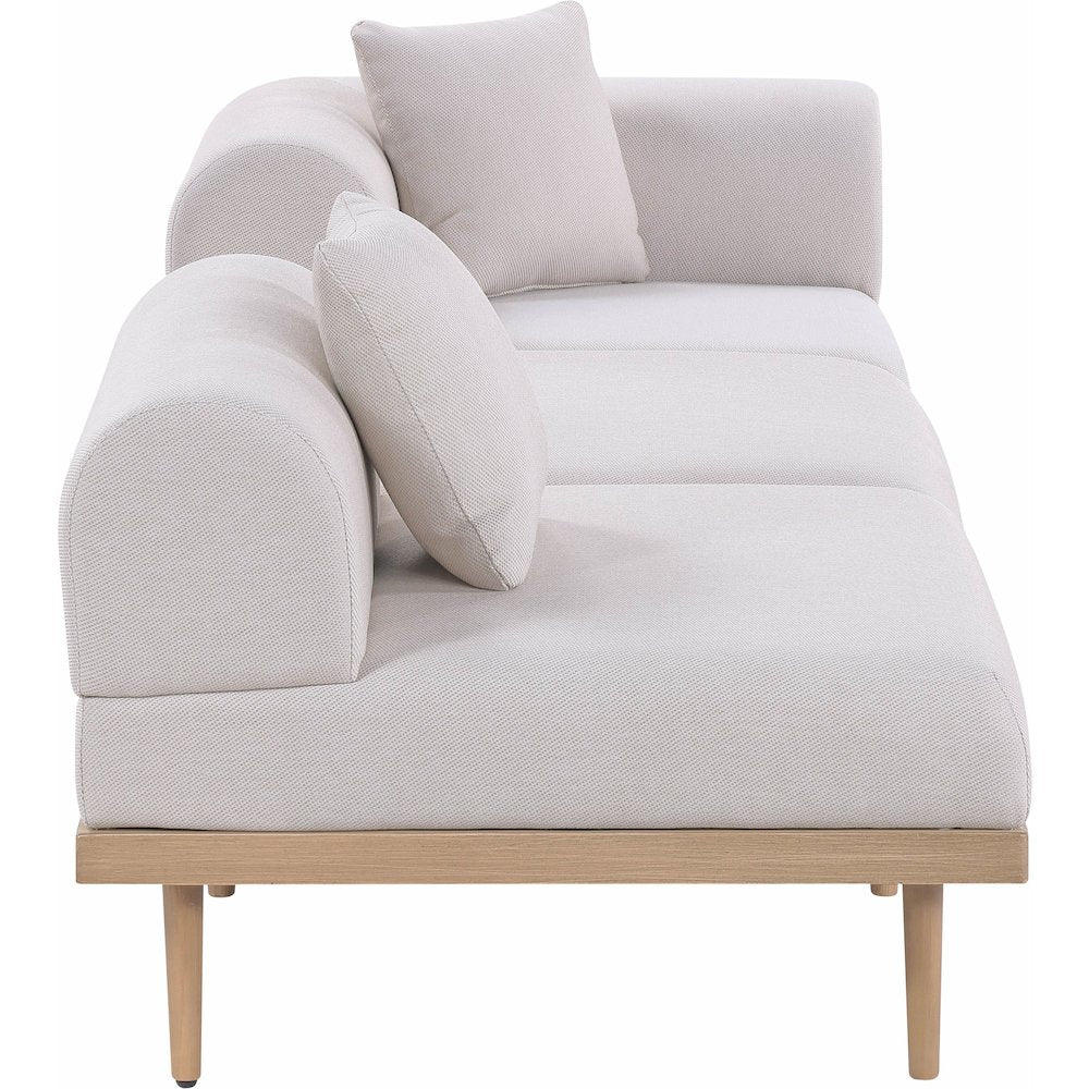 Laguna 106.5" Beige Water Resistant Fabric 3pc. Outdoor Modular Sofa