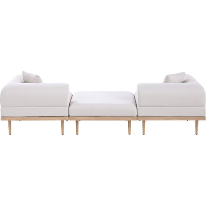 Laguna 106.5" Beige Water Resistant Fabric 3pc. Outdoor Modular Sofa