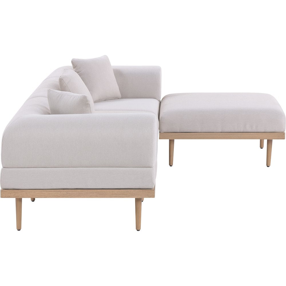 Laguna 106.5" Beige Water Resistant Fabric 4pc. Outdoor Modular Sectional