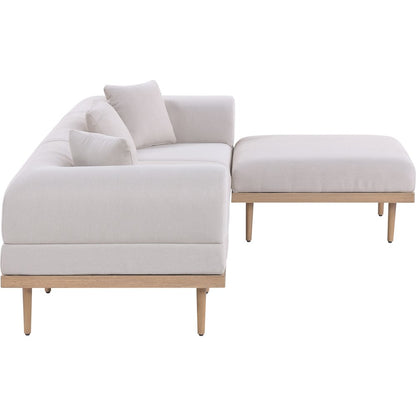 Laguna 106.5" Beige Water Resistant Fabric 4pc. Outdoor Modular Sectional