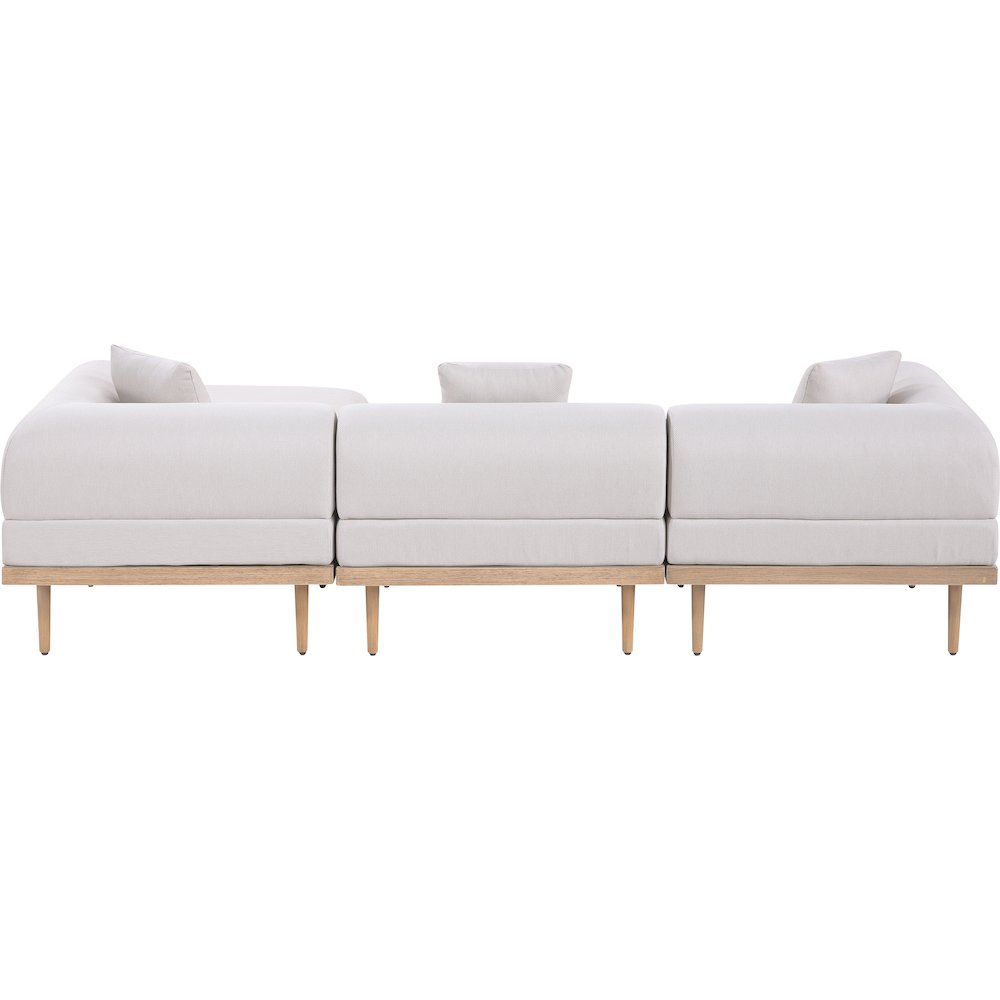 Laguna 106.5" Beige Water Resistant Fabric 4pc. Outdoor Modular Sectional