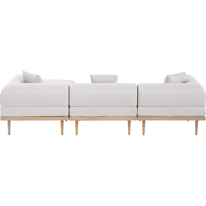 Laguna 106.5" Beige Water Resistant Fabric 4pc. Outdoor Modular Sectional