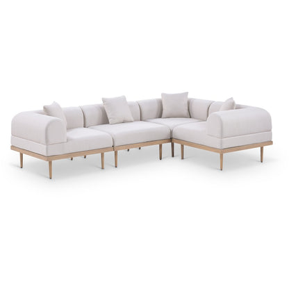 Laguna 106.5" Beige Water Resistant Fabric 4pc. Outdoor Modular Sectional