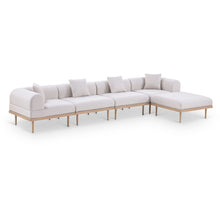 Laguna 142" Beige Water Resistant Fabric 5pc. Outdoor Modular Sectional