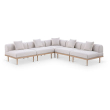 Laguna 106.5" Beige Water Resistant Fabric 5pc. Outdoor Modular Sectional