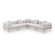 Laguna 106.5" Beige Water Resistant Fabric 5pc. Outdoor Modular Sectional