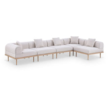 Laguna 142" Beige Water Resistant Fabric 5pc. Outdoor Modular Sectional
