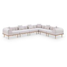Laguna 142" Beige Water Resistant Fabric 6pc. Outdoor Modular Sectional