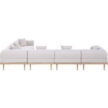 Laguna 142" Beige Water Resistant Fabric 6pc. Outdoor Modular Sectional