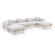 Laguna 142" Beige Water Resistant Fabric 6pc. Outdoor Modular Sectional