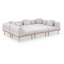 Laguna 106.5" Beige Water Resistant Fabric 6pc. Outdoor Modular Sectional
