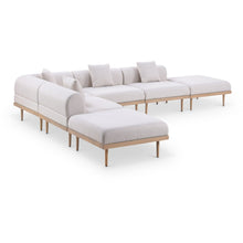 Laguna 142" Beige Water Resistant Fabric 6pc. Outdoor Modular Sectional