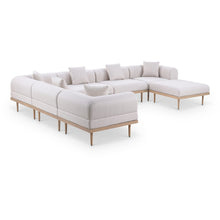 Laguna 142" Beige Water Resistant Fabric 7pc. Outdoor Modular Sectional