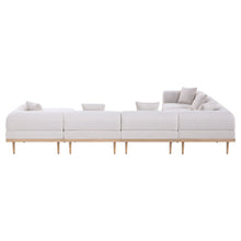 Laguna 142" Beige Water Resistant Fabric 7pc. Outdoor Modular Sectional