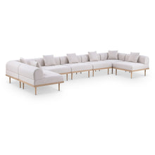 Laguna 177.5" Beige Water Resistant Fabric 7pc. Outdoor Modular Sectional
