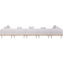 Laguna 177.5" Beige Water Resistant Fabric 7pc. Outdoor Modular Sectional
