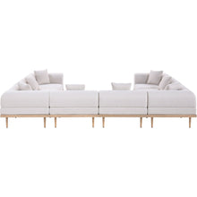 Laguna 142" Beige Water Resistant Fabric 8pc. Outdoor Modular Sectional