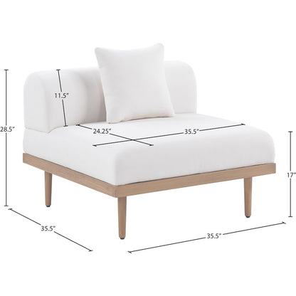 Laguna Cream Water Resistant Fabric Outdoor Modular Armless Chair