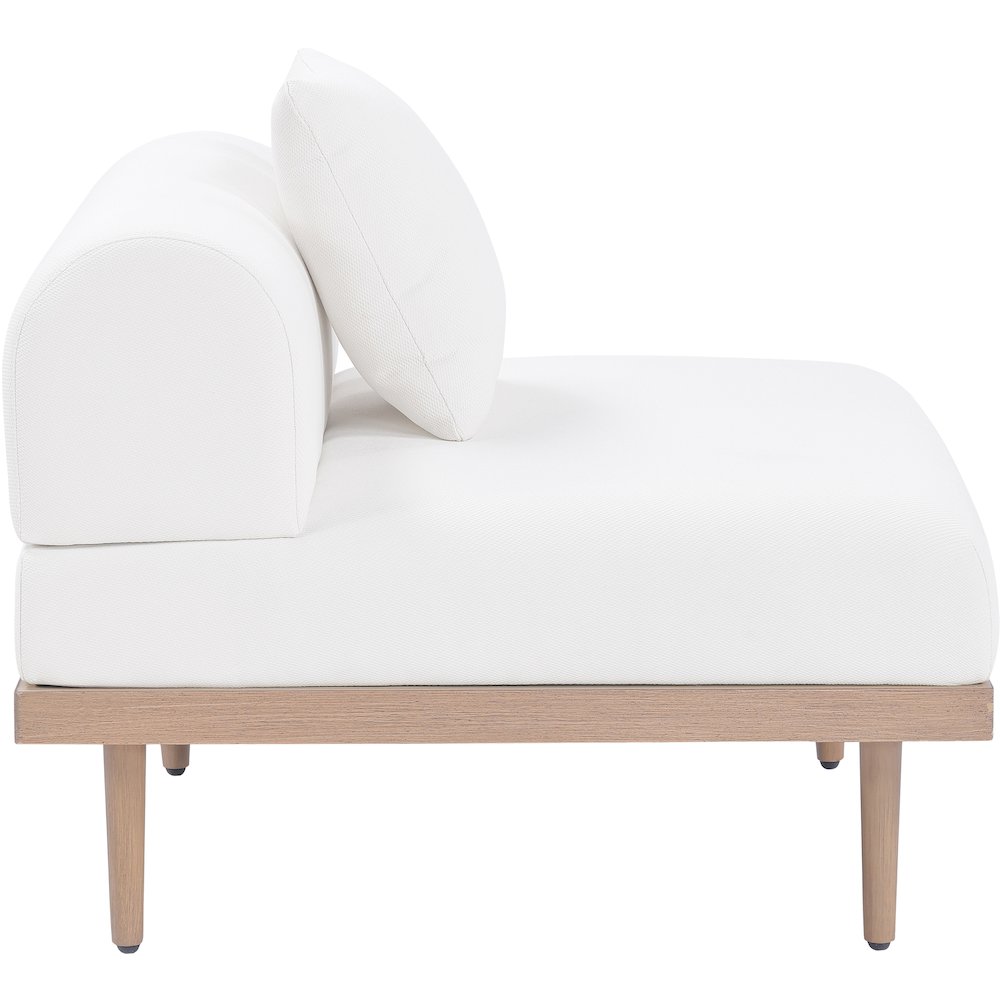 Laguna Cream Water Resistant Fabric Outdoor Modular Armless Chair