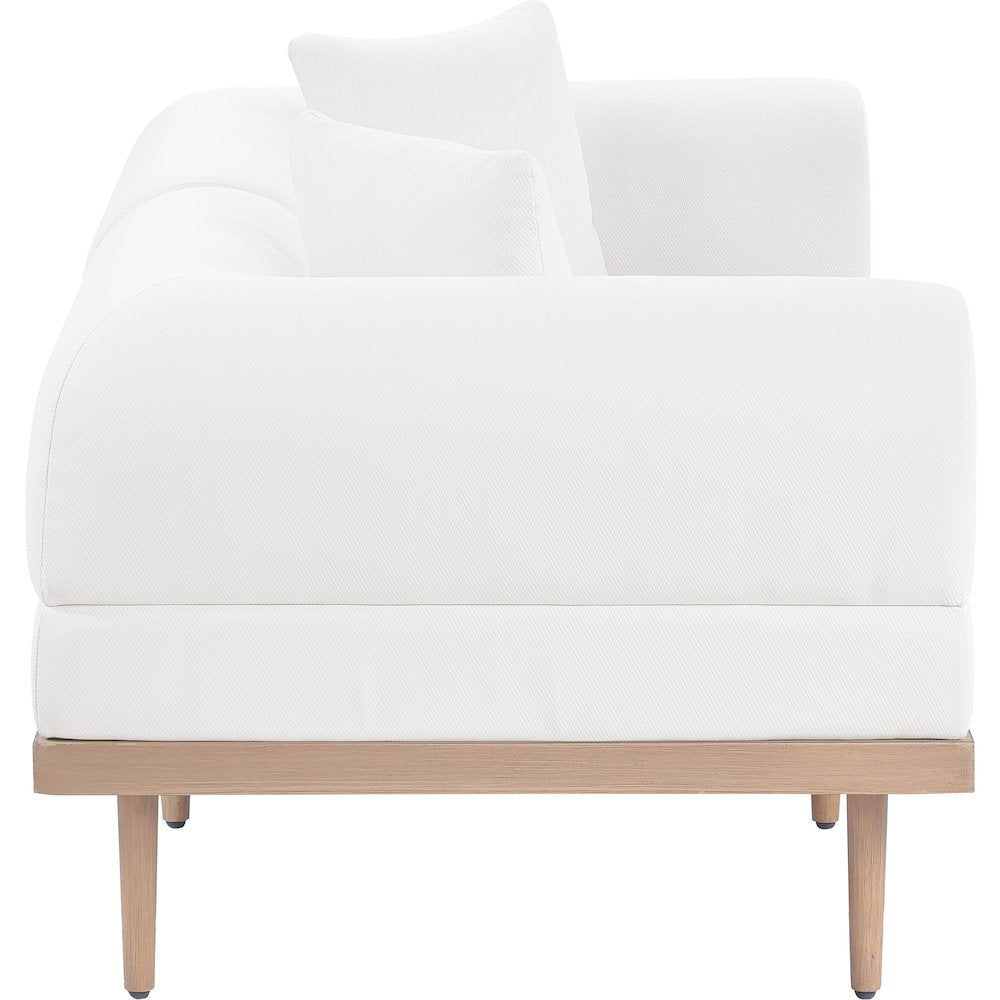 Laguna 71" Cream Water Resistant Fabric 2pc. Outdoor Modular Loveseat
