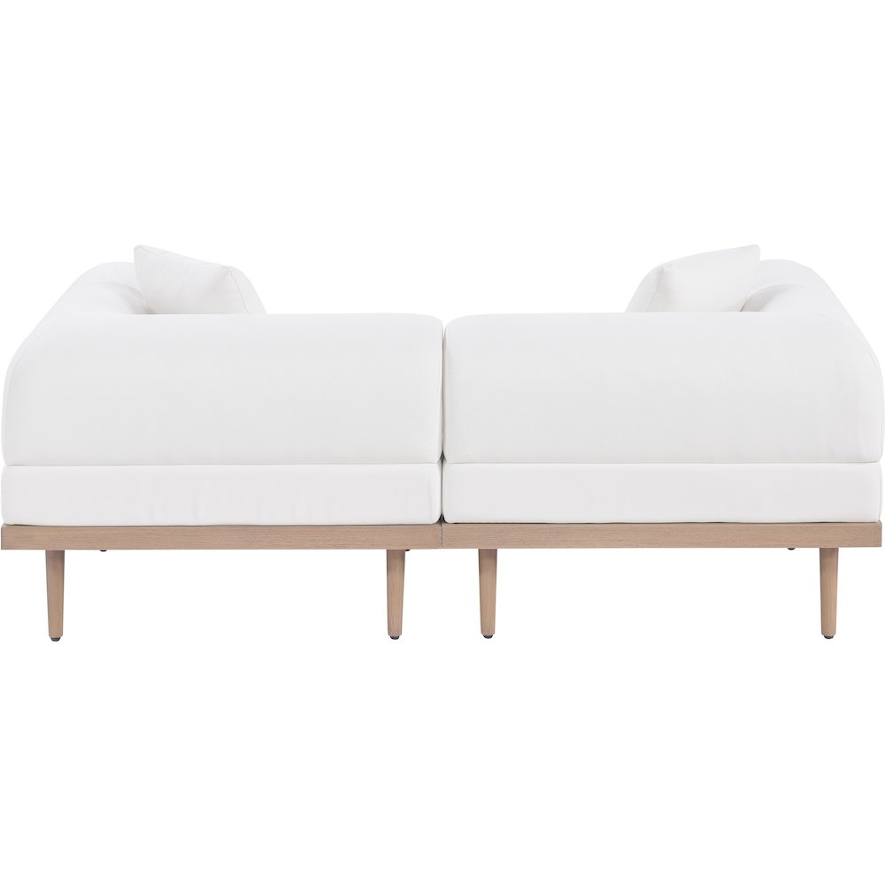 Laguna 71" Cream Water Resistant Fabric 2pc. Outdoor Modular Loveseat