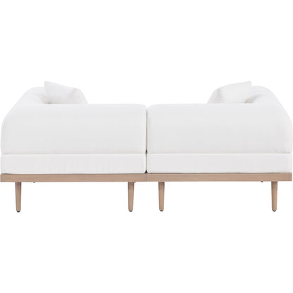 Laguna 71" Cream Water Resistant Fabric 2pc. Outdoor Modular Loveseat